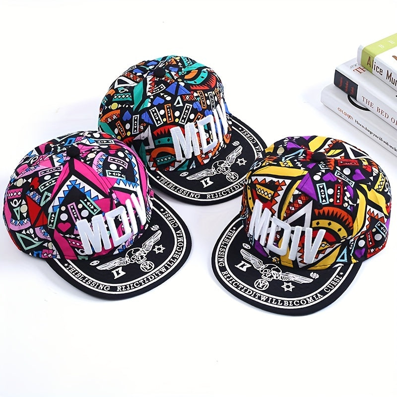 MDIV Embroidery Unisex Snapback Hat Hip Hop Graffiti Print Baseball Cap