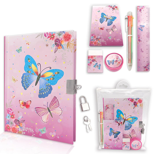 Girls Diary With Lock Kids Journal Stationary Set Mermaid Gift