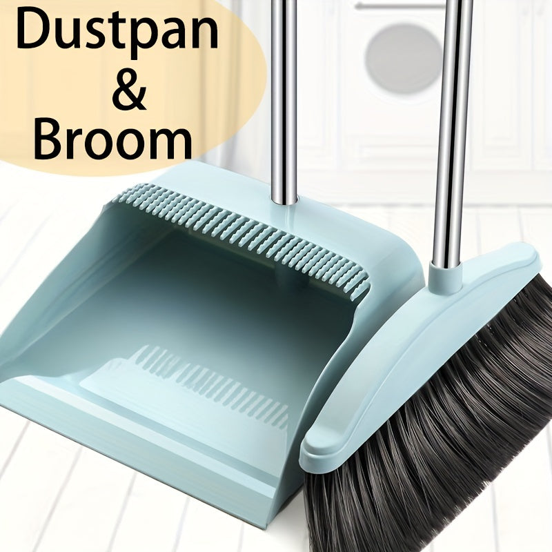 2pcs Broom & Dustpan Set Long Handle Comb Shape Sweeper Household Cleaning