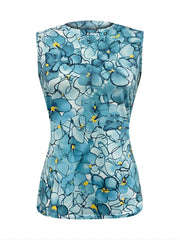 Women's Floral Print Tank Top Sleeveless Crew Neck Casual Top