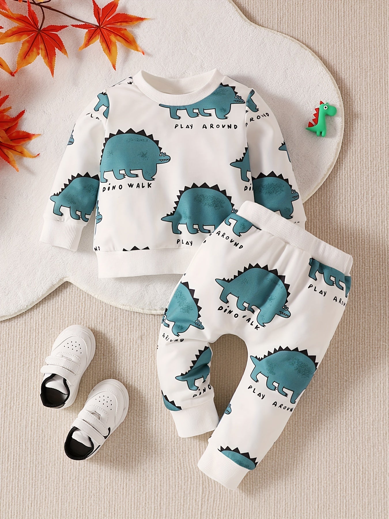 Baby Boy's Cartoon Graphic Hoodie Pants Sportswear Set
