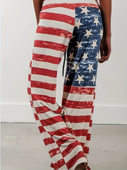 Women's Plus Flag Print Drawstring Pants