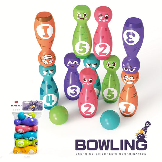 Kids Bowling Toy Set Mini Interactive Game Prop Fun Gift