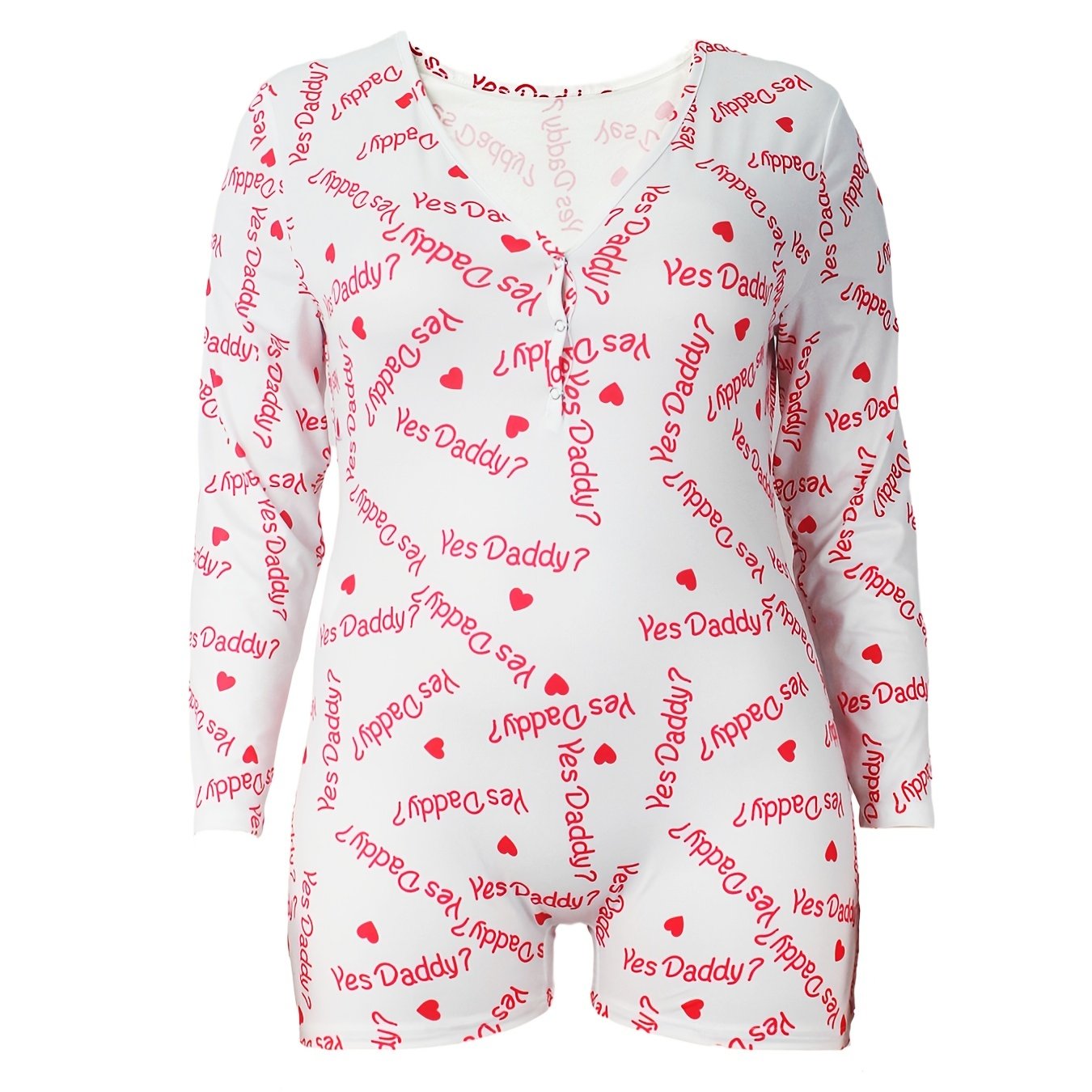  Heart Print Lounge Romper