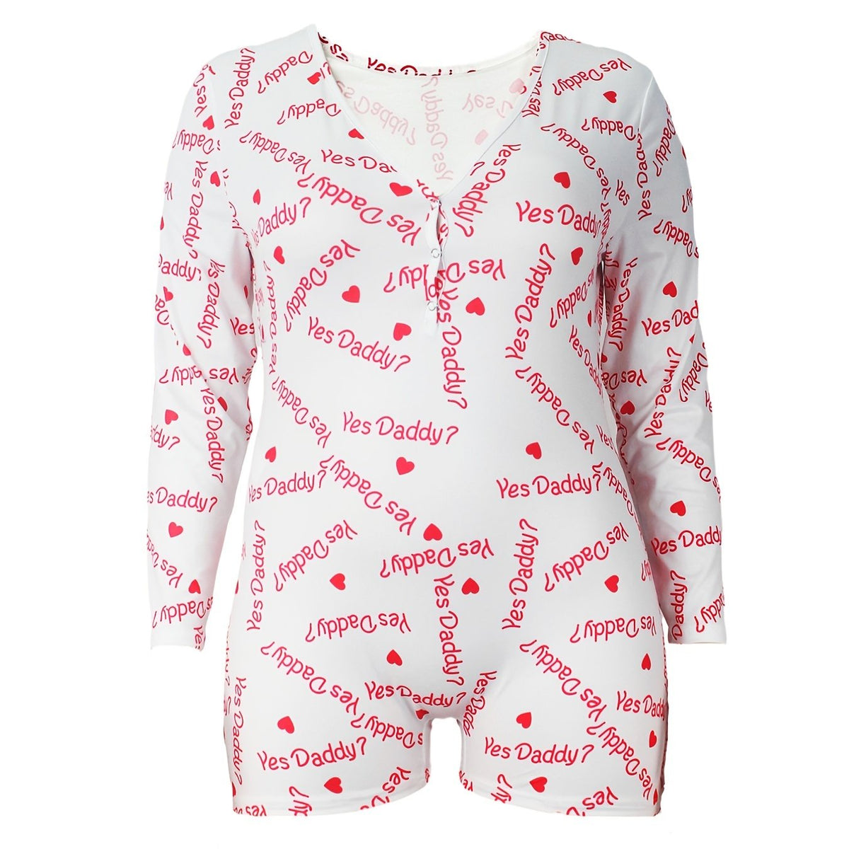  Heart Print Lounge Romper