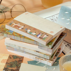4pcs 320 Sheets Chinese Style Sticky Notepaper Set Ancient Culture Sticky Notes