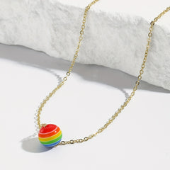 LGBT Rainbow Pendant Necklace for Women Chocker Pride Month Gift