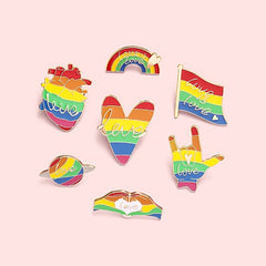 LGBT Rainbow Love Brooch for Men