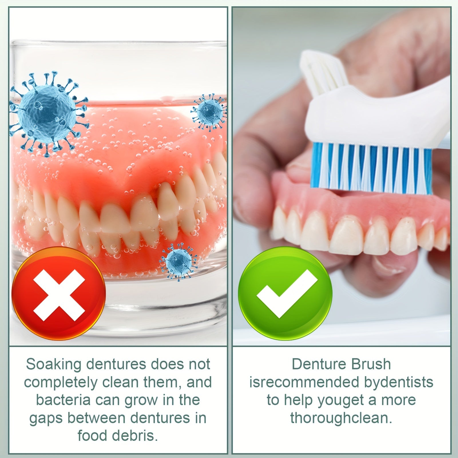 Denture Brush 4PCS Double Sided Toothbrush