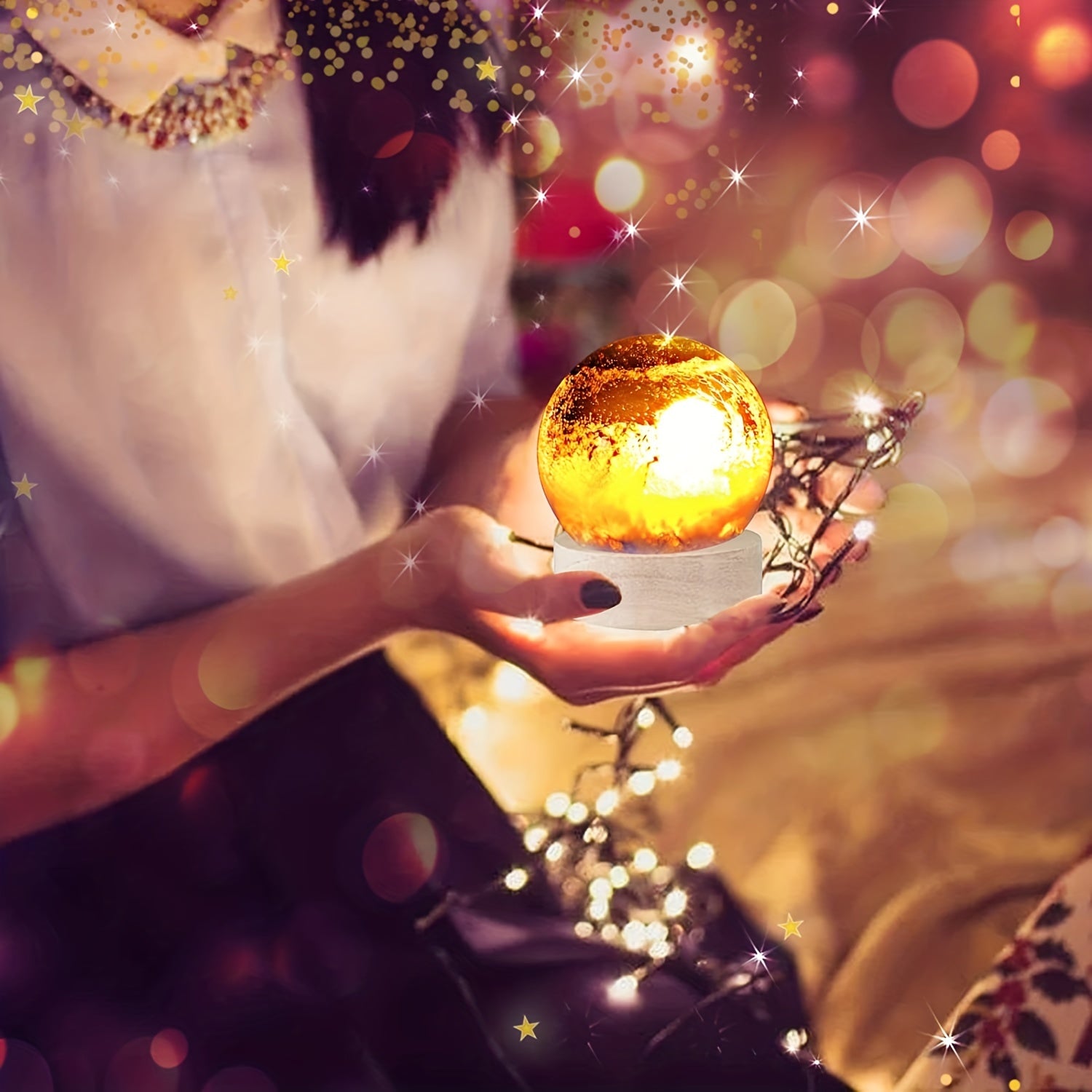 Large Sphere Light Resin Molds with Wooden Base
