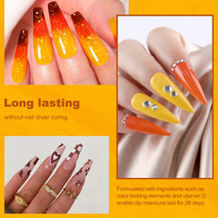 0.5oz X 6 Colors Dipping Powder Set Yellow Orange Red