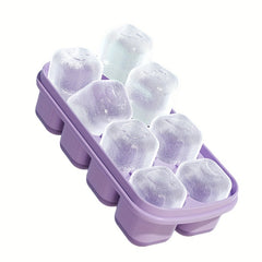 Silicone Ice Cube Tray with Lid, 8 Cubes, Easy Release, Cocktails