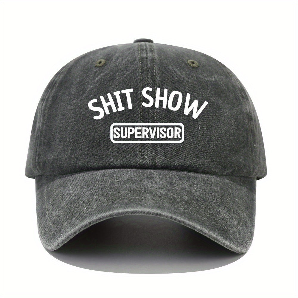 Hip Hop Unisex Baseball Cap Letter Printed Distressed Dad Hat