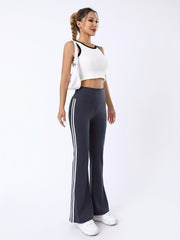 Striped Flare Yoga Pants High Waist Bootcut Fitness Pants