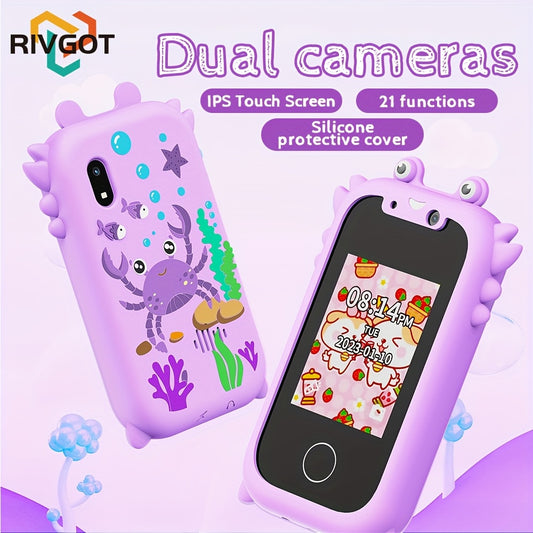 RIVGOT Dual Camera Phone Music Player Story Calendar USB Charging