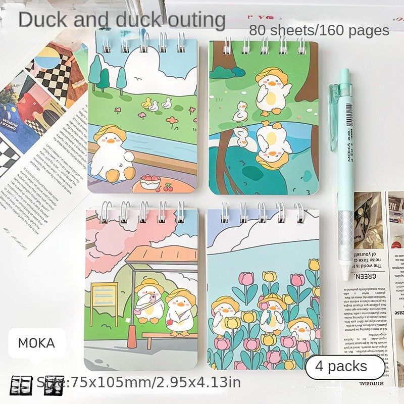 Cartoon Mini Notebook Student Pocket Journal Portable Office Notepad