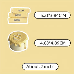 63pcs Butter Bread Stickers for Phone Laptop Waterproof Stickers