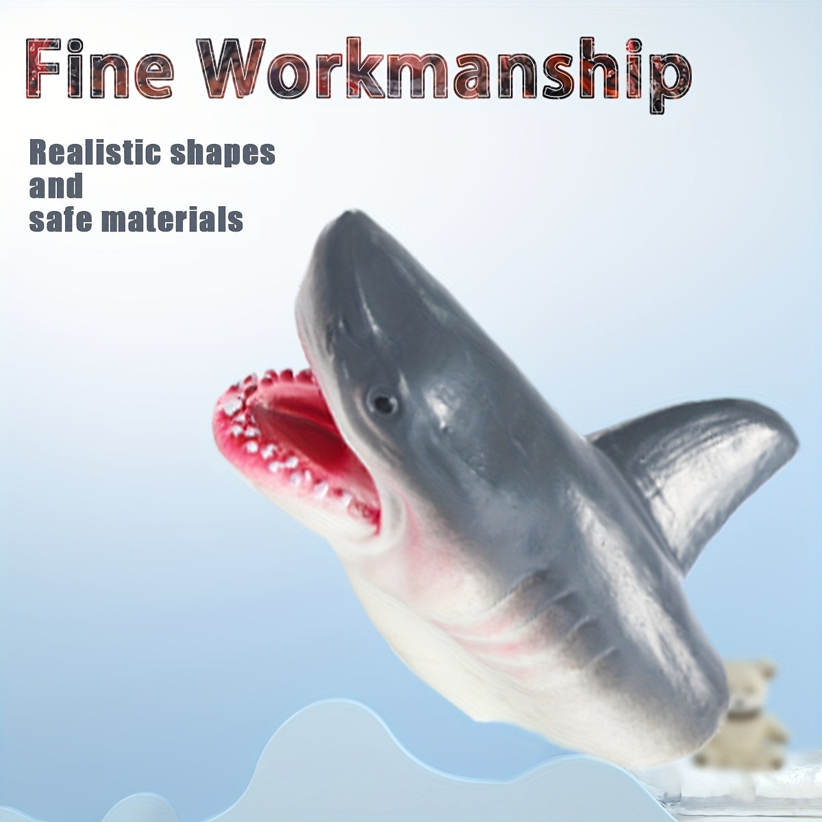 Realistic Shark Hand Puppet - Durable PVC for Party Favors & Educational Play