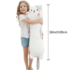 44 Cm Cat Stuffed Animal Soft Long Pillow Cartoon Kitten Plush Toy Gift