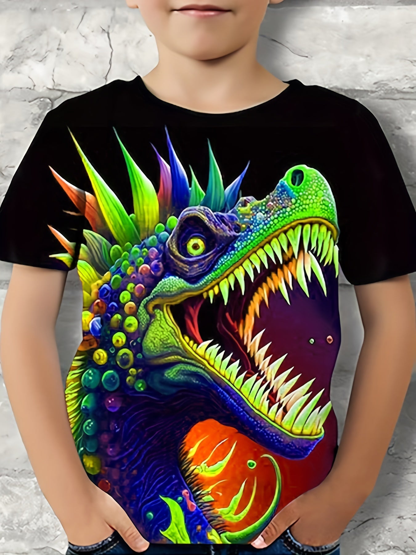 Boys' Dinosaur T Shirt 3D Print Breathable & Stretchy Fabric