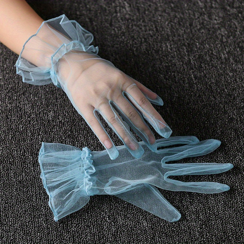 Candy Ruffles Gloves for Party Prom Wedding