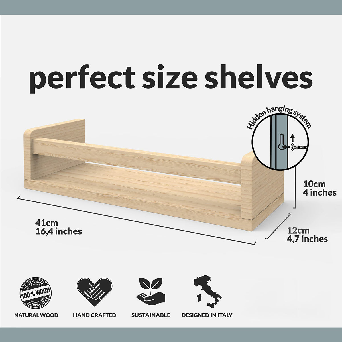 Floating Wall Bookshelves for Nursery & Playroom Decor