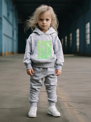 Girls 2pc Cartoon Smile Face Hoodie & Sweatpants Set