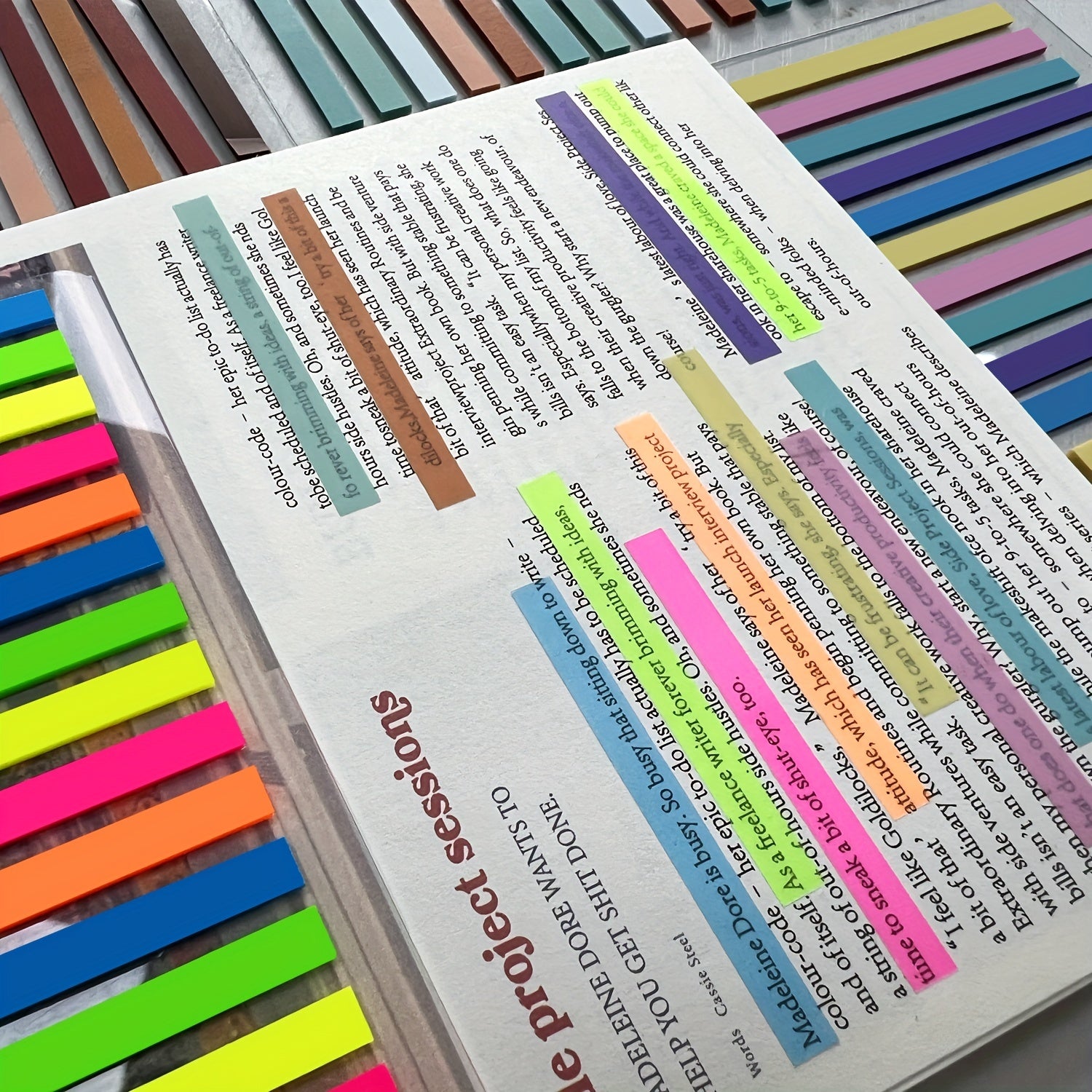 1200pcs Highlighter Tape Sticky Tabs For Annotating Books