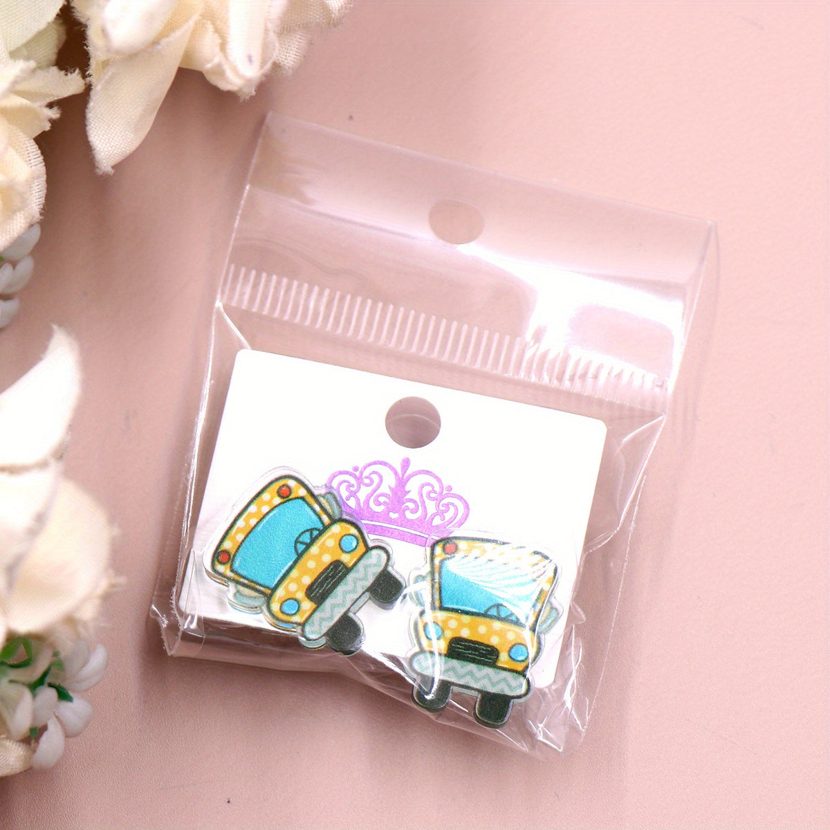 Y2K Style Bus Car Earrings for Mother and Child