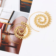 Leaf Spiral Personality Earrings