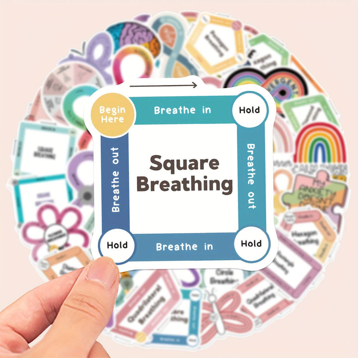 50pcs Reusable Sensory Stickers for Laptop Phone Notebook Decoration