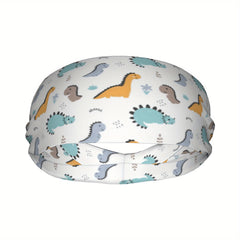 Dinosaur Sports Headband Sweat Wicking Stretchy Breathable Polyester Unisex