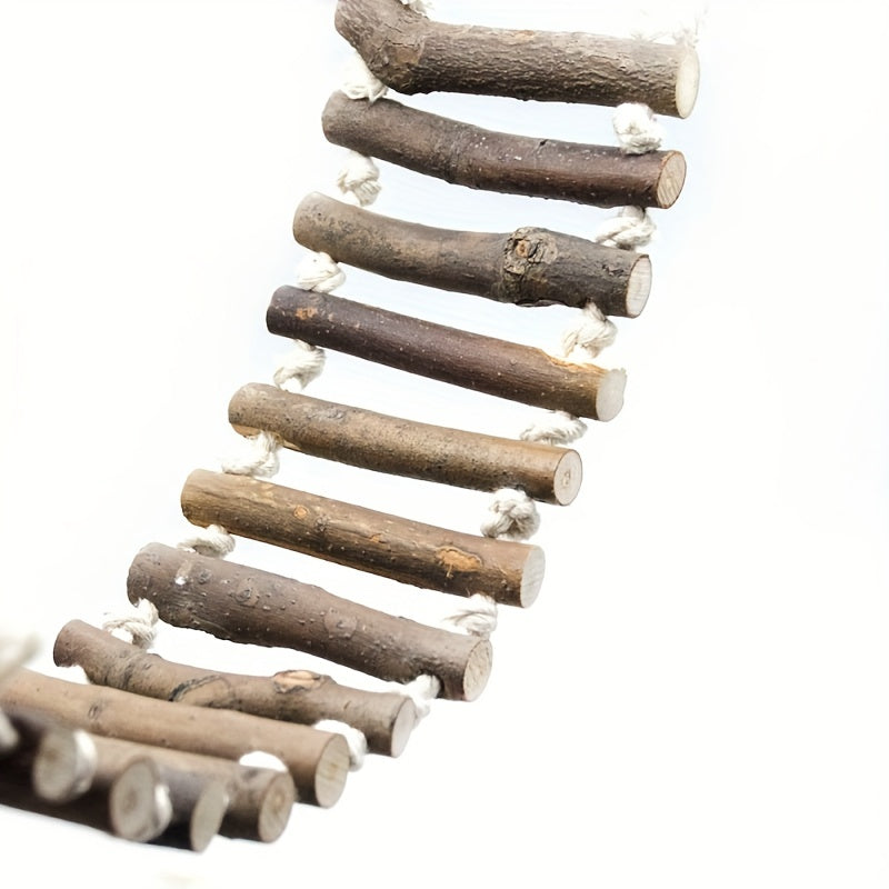 Interactive Wooden Rope Ladder for Birds