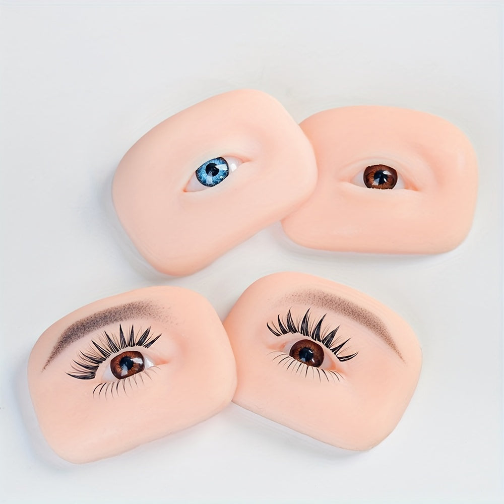 5D Silicone Eyelash Eyebrow Makeup Practice Board Bionic Skin