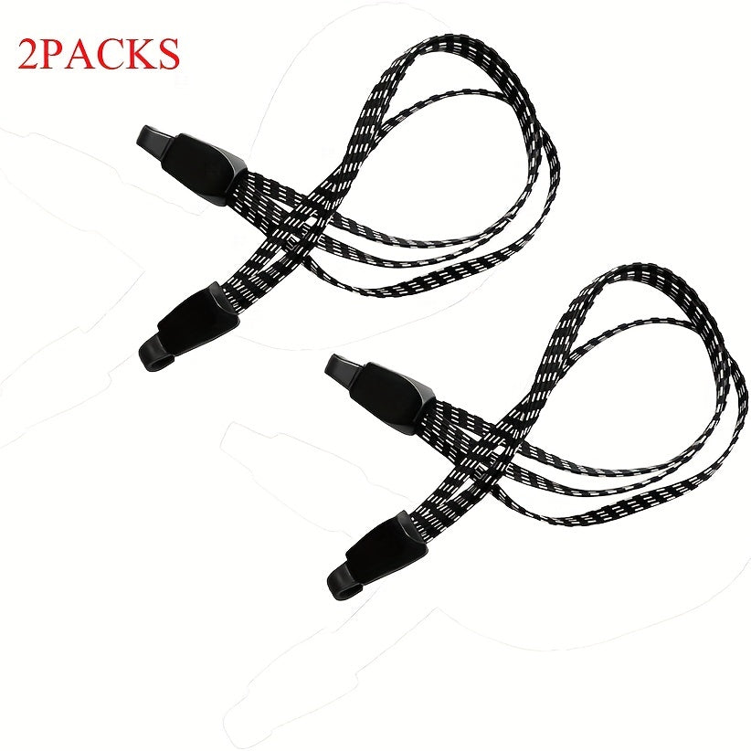 2pcs Bike Bungee Cords 3 In 1 Strap Rope Elastic With Two Plastic Hoods