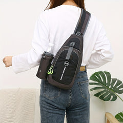 Casual Crossbody Backpack with Water Bottle Holder