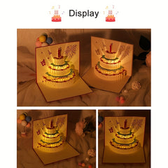 3D Birthday Music Greeting Card Hand Carved Perfect Gift for Holidays