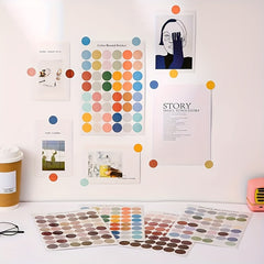 5 Sheets Polka Dot Stickers 2 16 Cm Labels Morandi Round Stickers