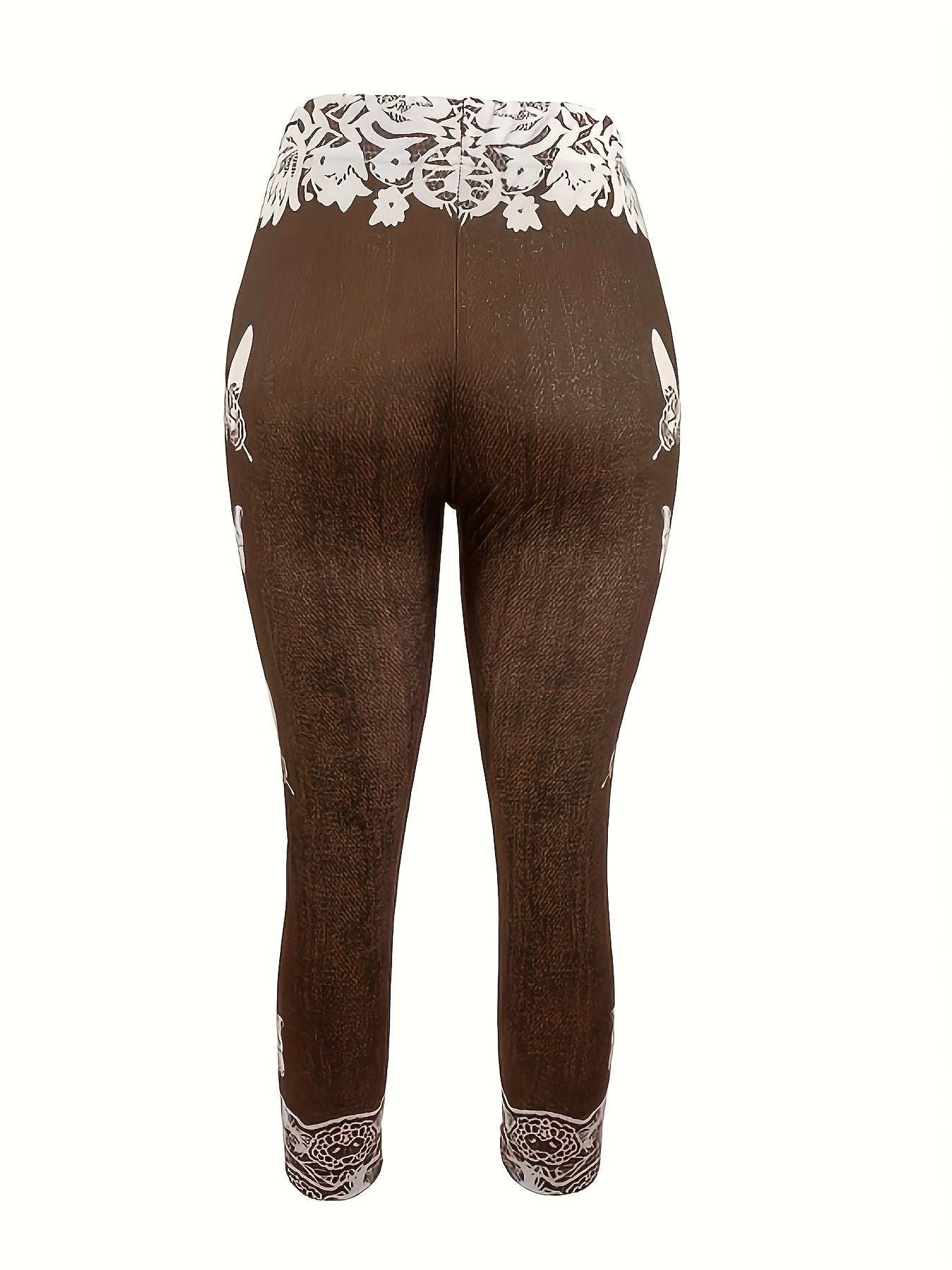 Butterfly Print Skinny Capris Leggings for Women