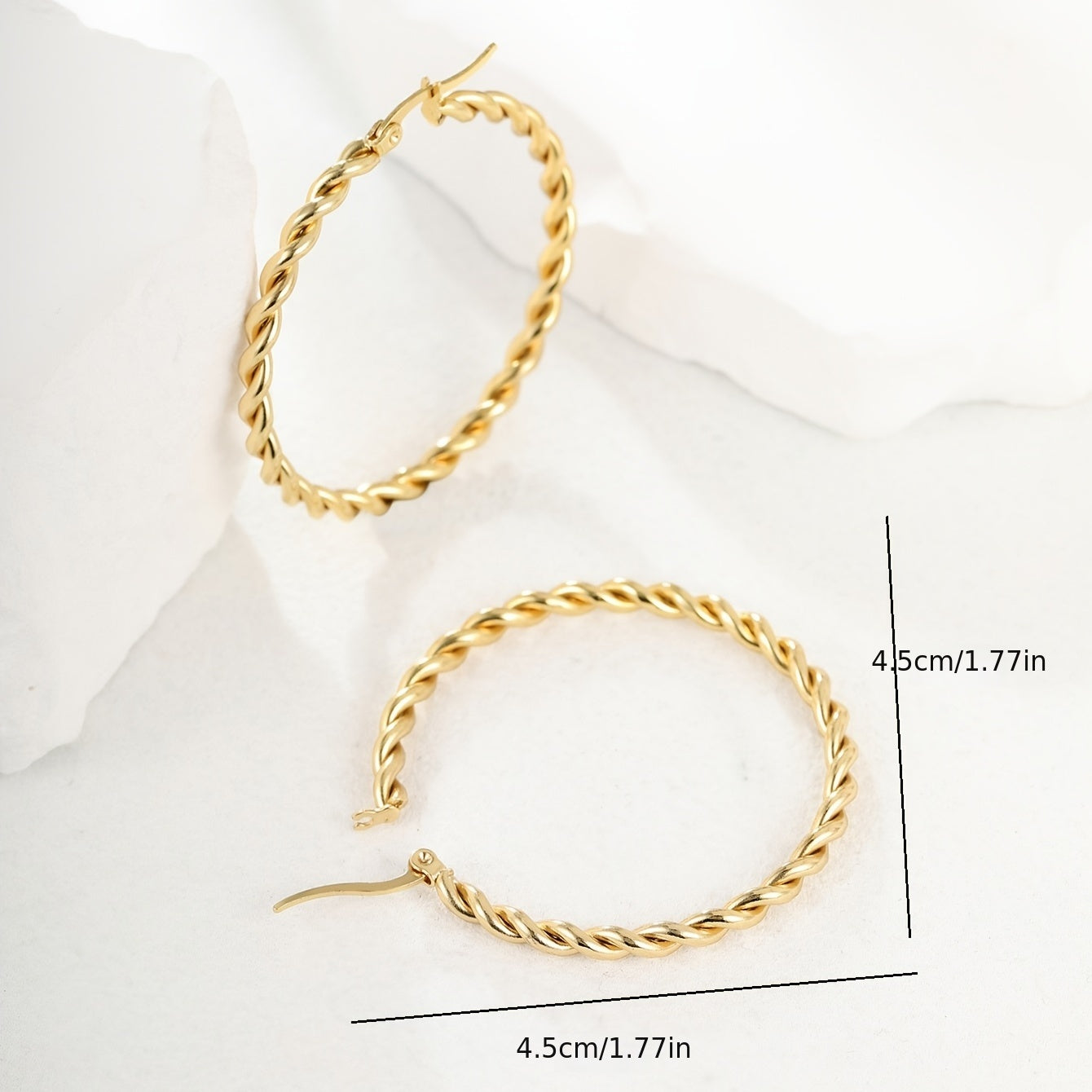 Exaggerated Hoop Earrings 18K Plated Stainless Steel Jewelry