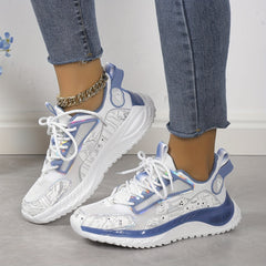Women's Lace-up Mesh Running Shoes Outdoor Athletic Sneakers