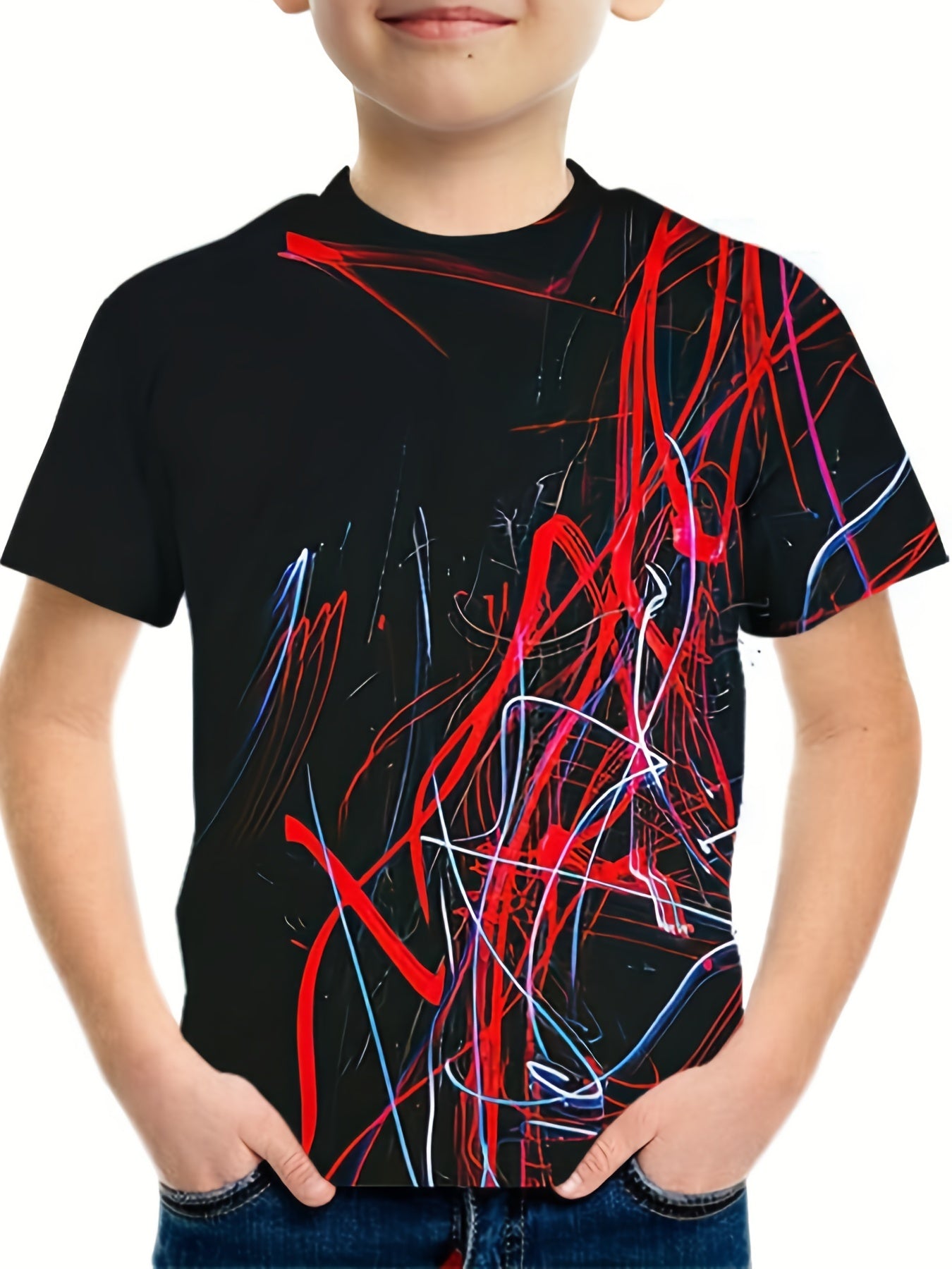 Kids' 3D Patterned T-Shirts for Summer Outings