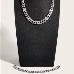 Men's 3 to 1 Oval Necklace and Bracelet Set