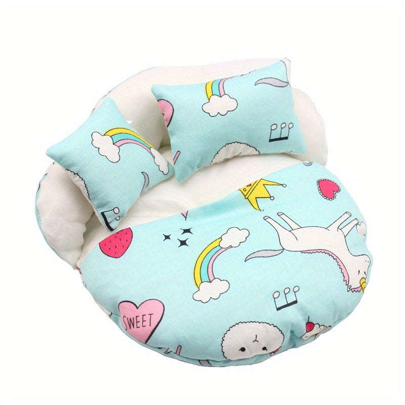 3pcs Cloth Dollhouse Bedding Pillow Set