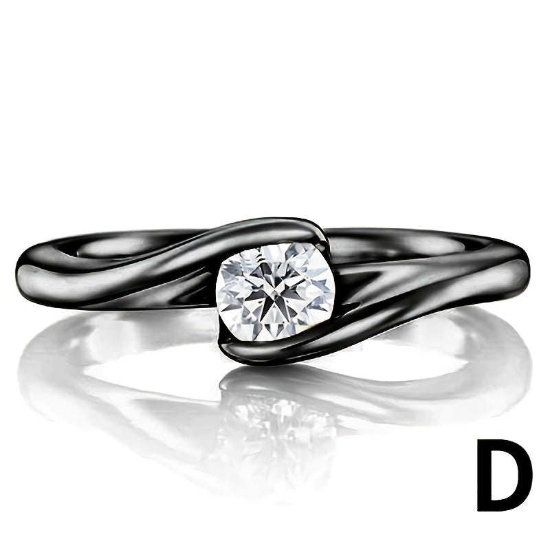 Gothic Punk Ring with Zircon Inlay for Women Girls Halloween Party