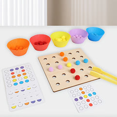Colorful Pom Pom Bead Toys for Children - Educational Play Set