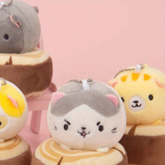 Cartoon Kitten Plush Keychain Soft Polyester Fiber Perfect for Wedding Shower