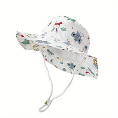 Kids Animal Print Sun Hat Breathable Fisherman Hat 2-5 Years