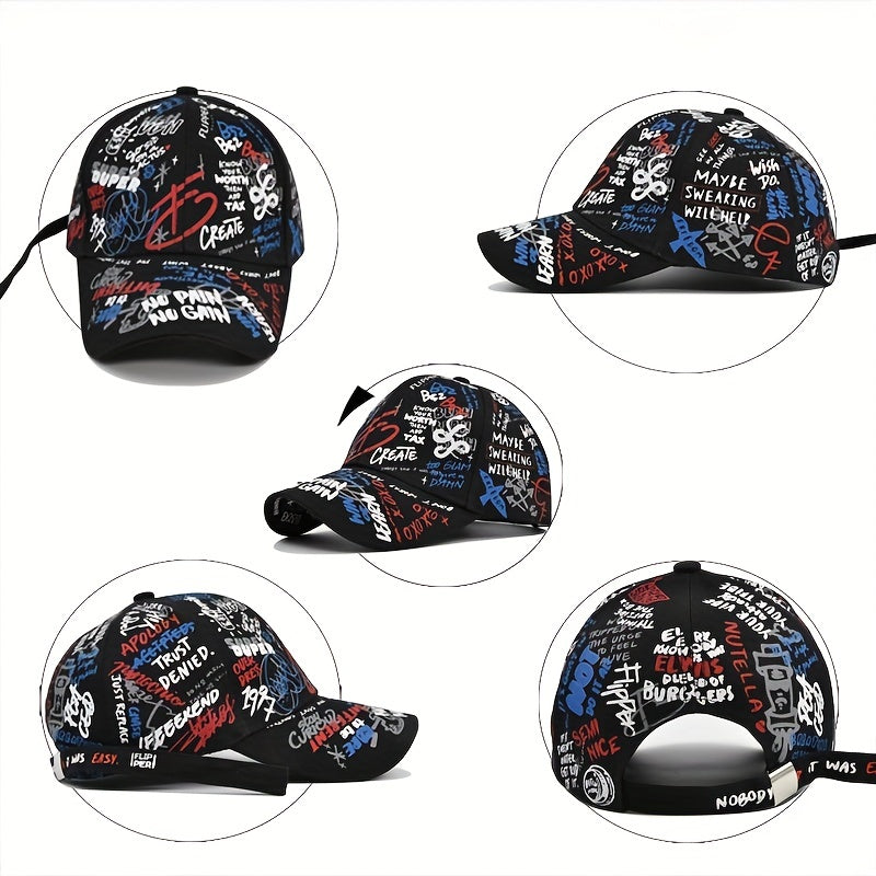 Cartoon Graffiti Hipster Peaked Hat Street Baseball Cap Adjustable