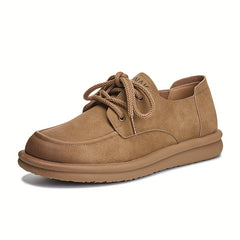 Women's Retro Shallow Mouth Flat Shoes Lace Up Walking Shoes